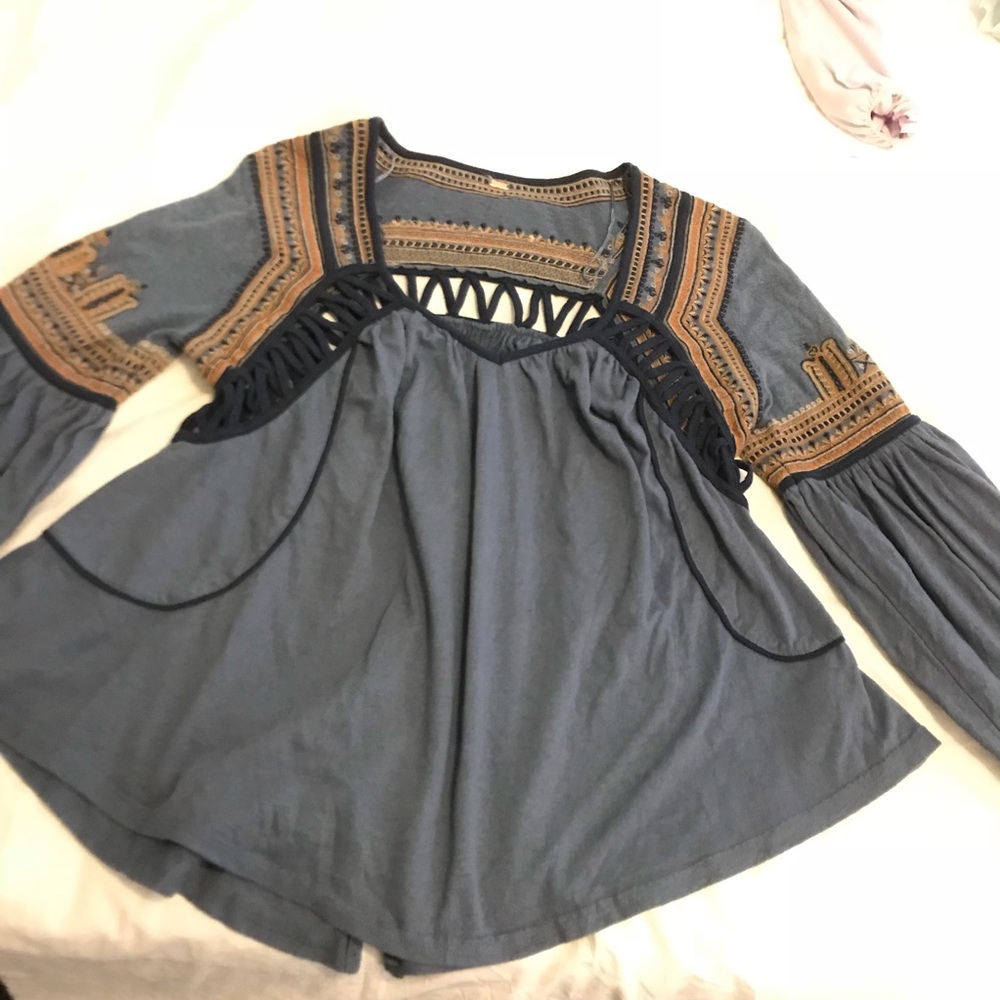 Free people blue top Medium(I believe)